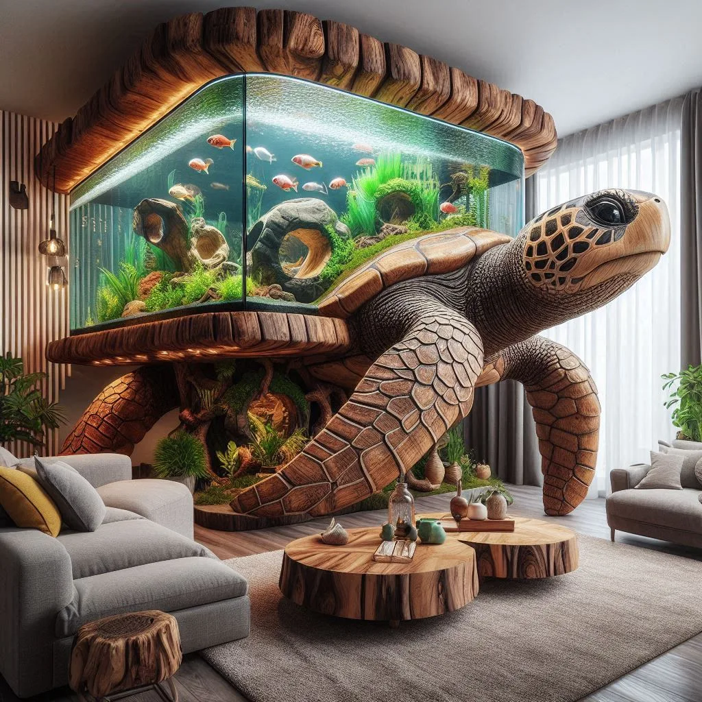 Giant Turtle-Shaped Aquarium