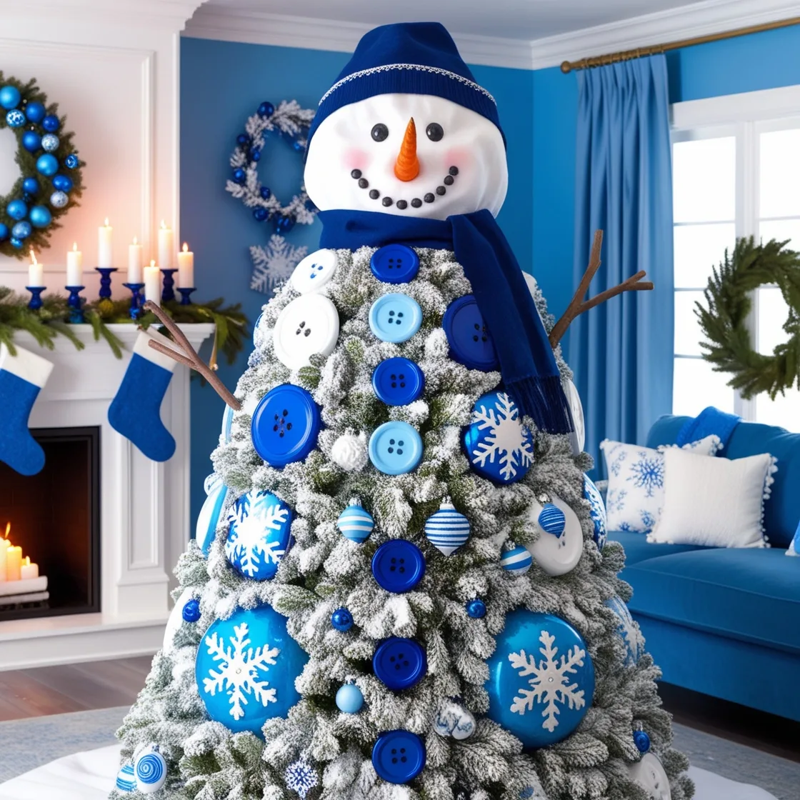 Snowman-Shaped-Christmas-Tree