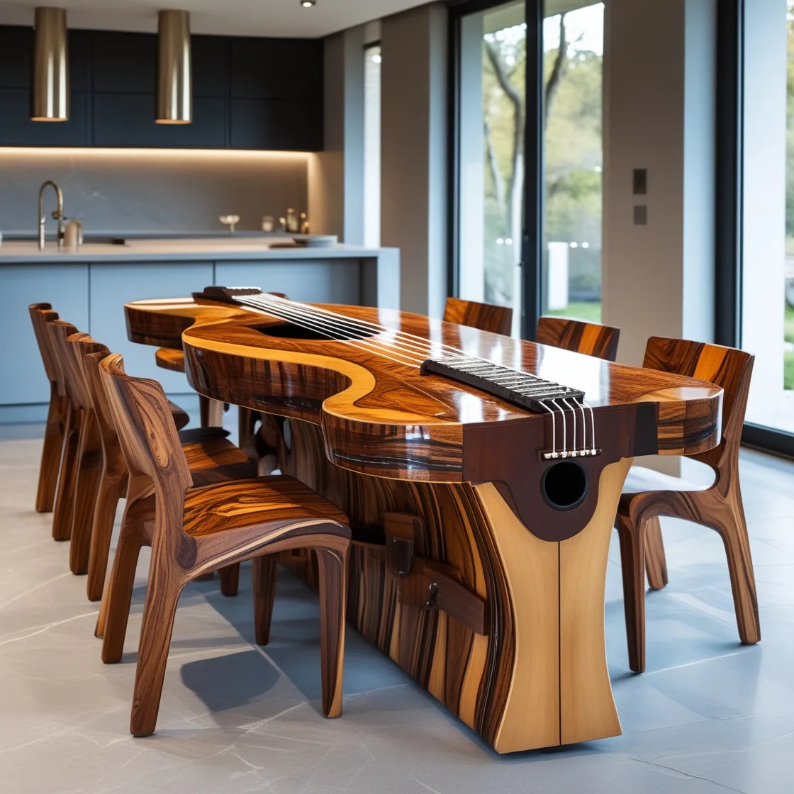 Guitar-Shaped-Dining-Table