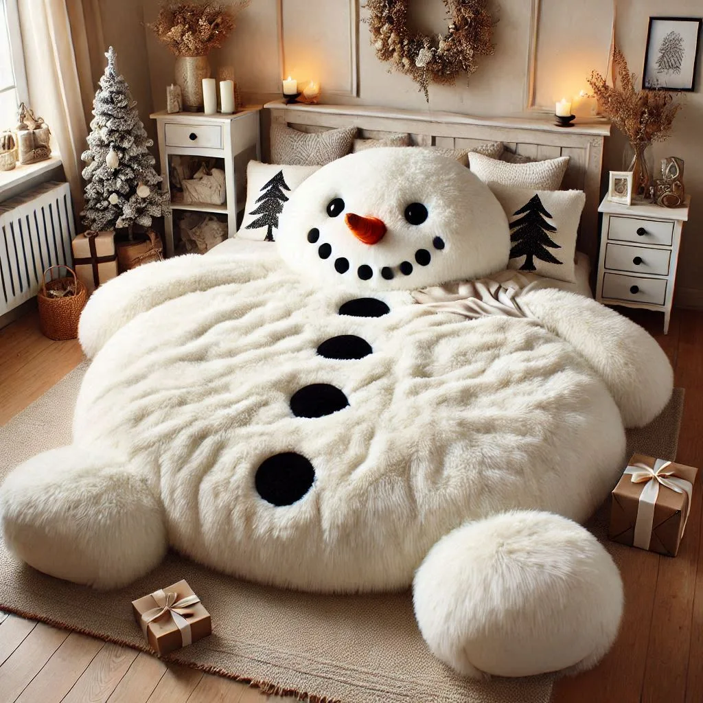 Snowman-Shaped-Bed-Sheets