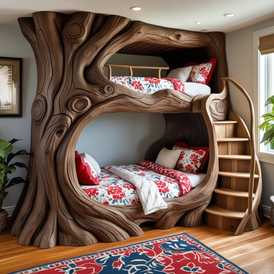 Tree-Trunk-Bunk-Bed