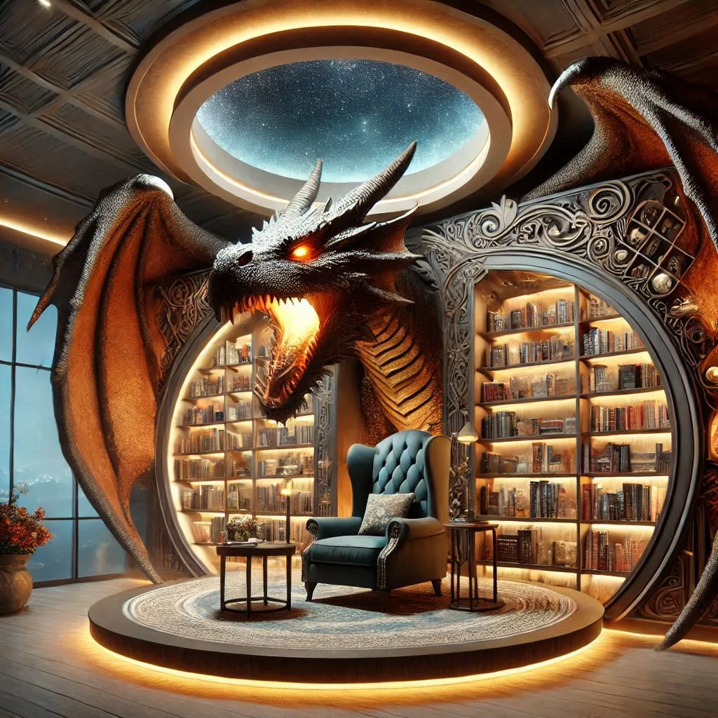 Dragon-Shaped-Bookshelf