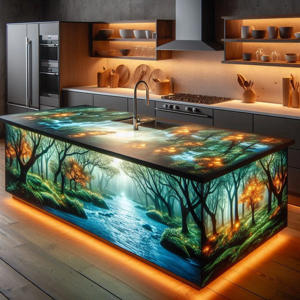 Forest-Scene-Kitchen-Islands