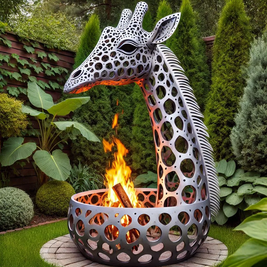 Giraffe-Shaped-Fire-Pit