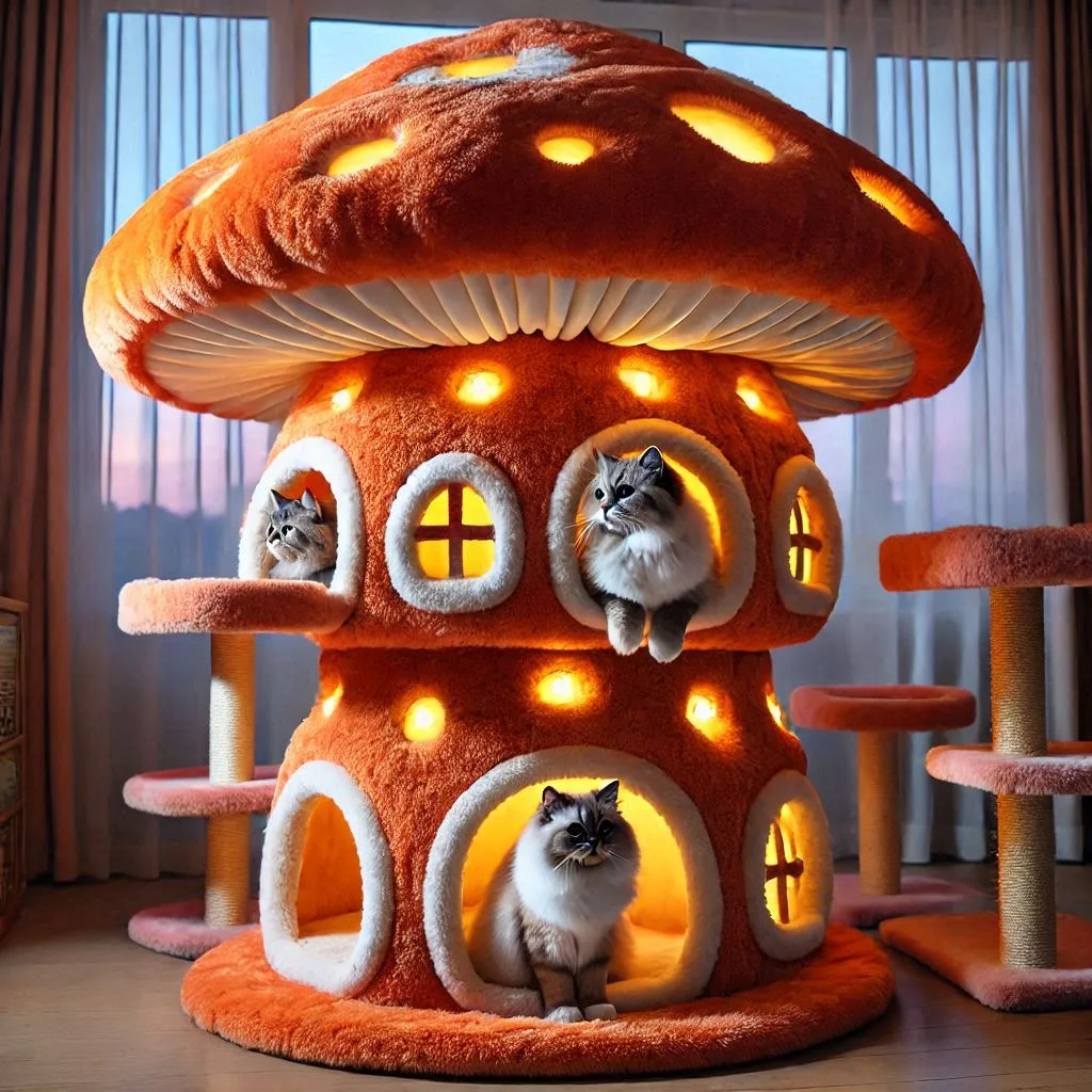 Mushroom-Shaped-Cat-Tree