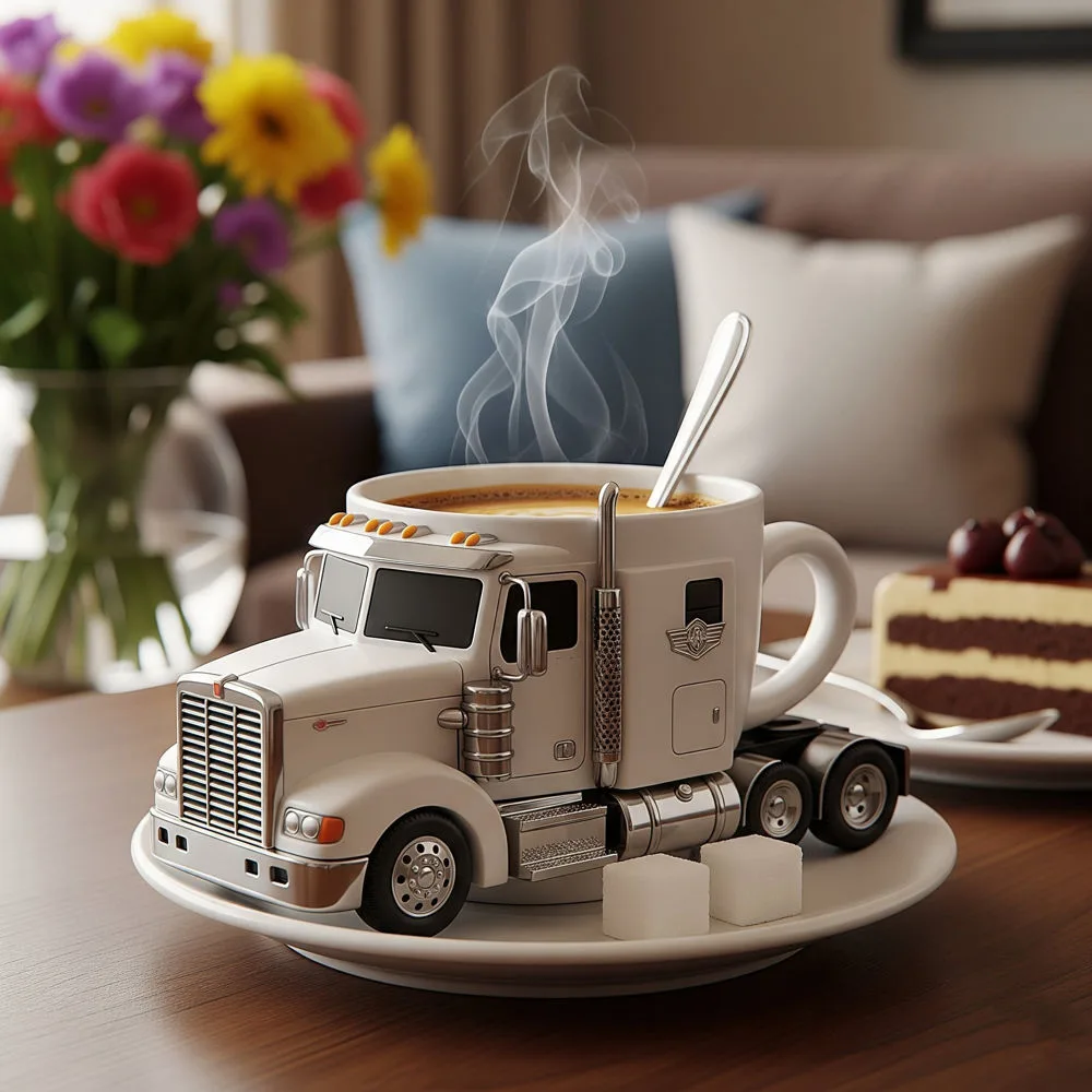 Semi Truck-Shaped Coffee Mug