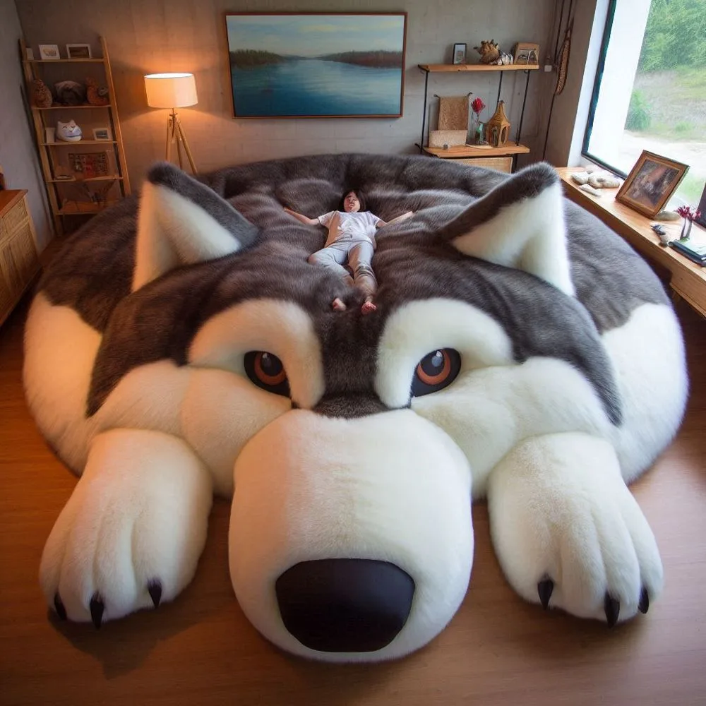 Giant-Fur-Pet-Beds-For-Humans