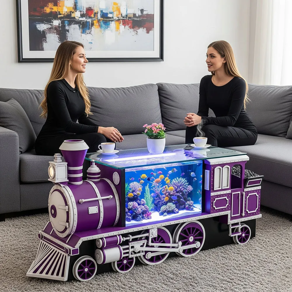 Train Aquarium Coffee Table