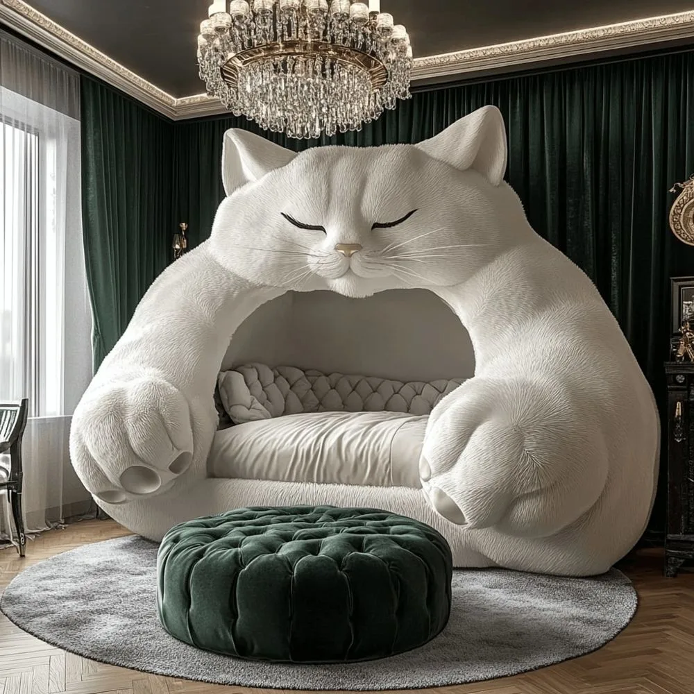 Giant Cat-Shaped Lounge Pod