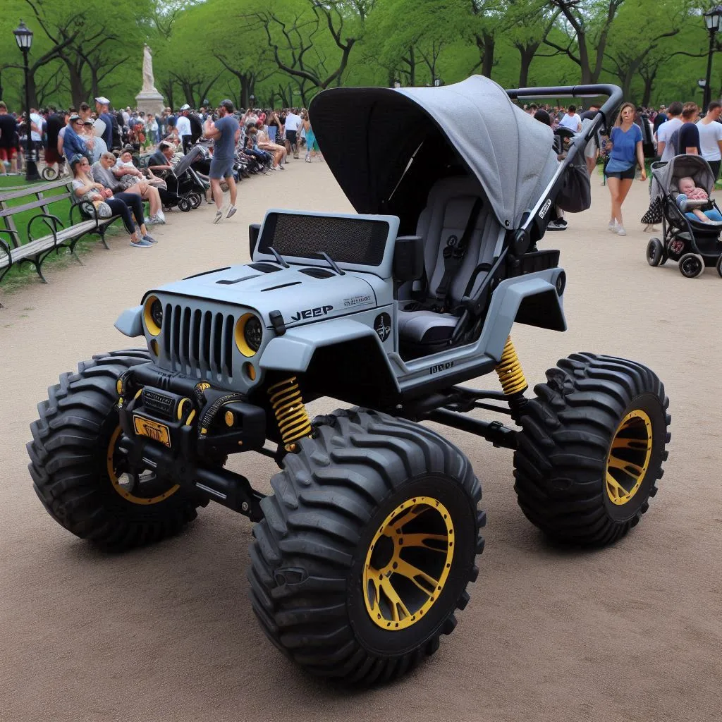 Jeep-Shaped Baby Stroller