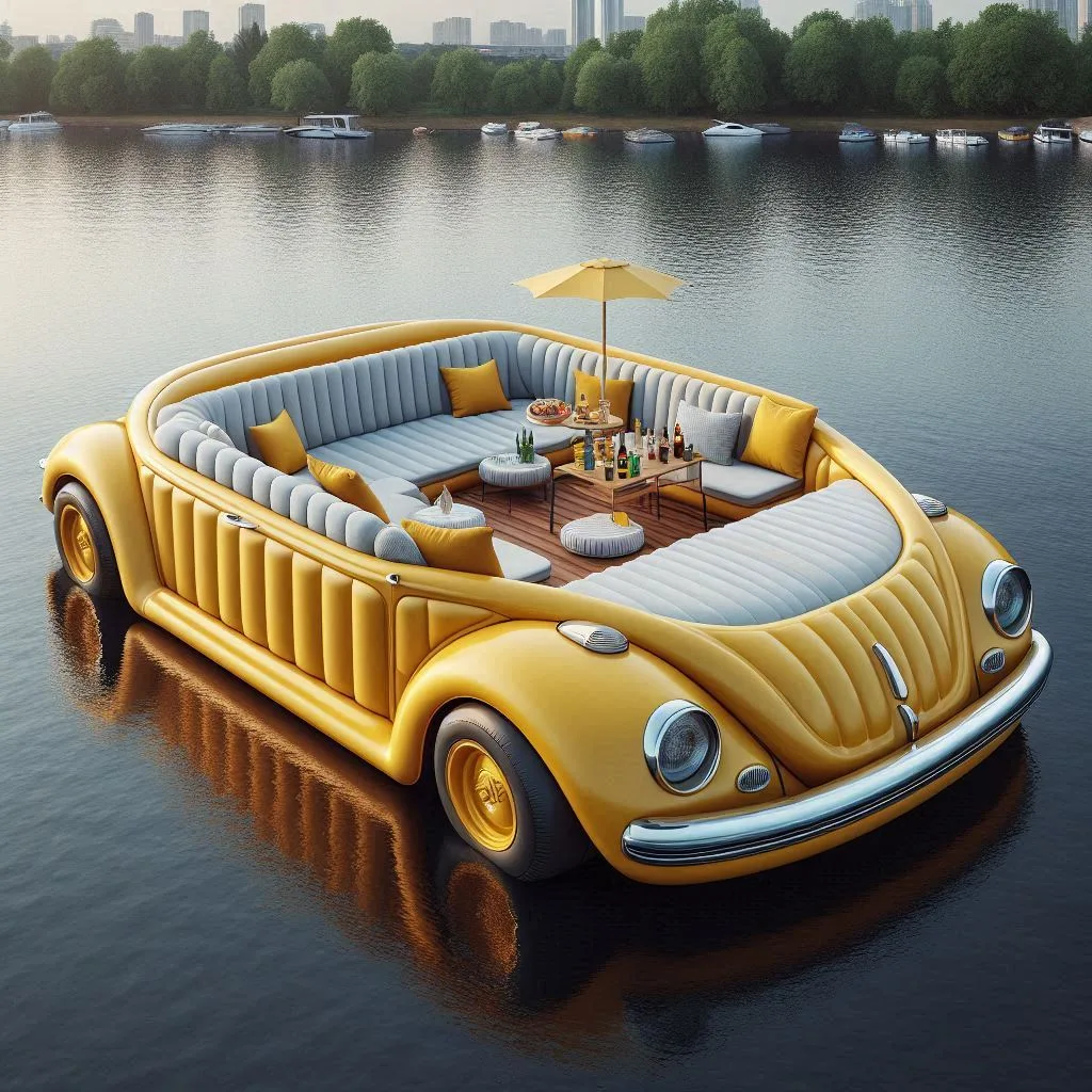 VW Beetle Inflatable Lounge Boat