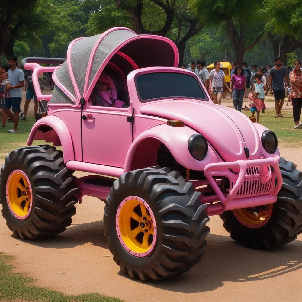 Volkswagen Beetle-Shaped Baby Stroller