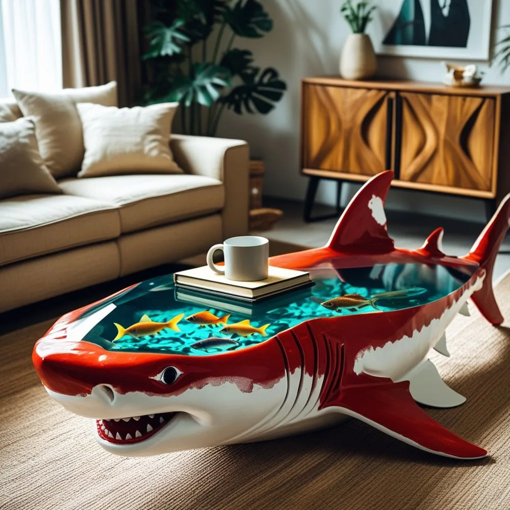 Aquarium Shark Coffee Table