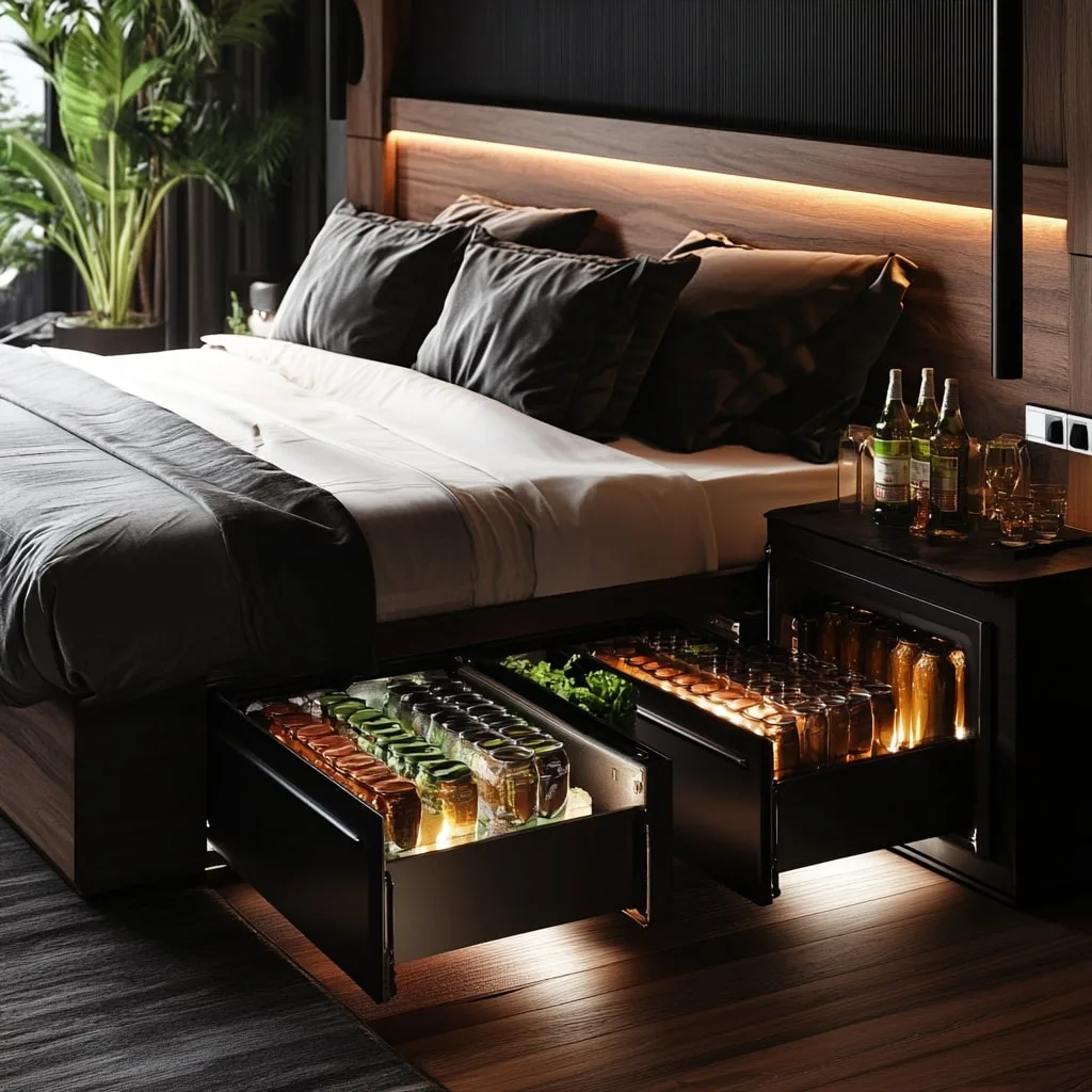 Beds with Integrated Refrigerators