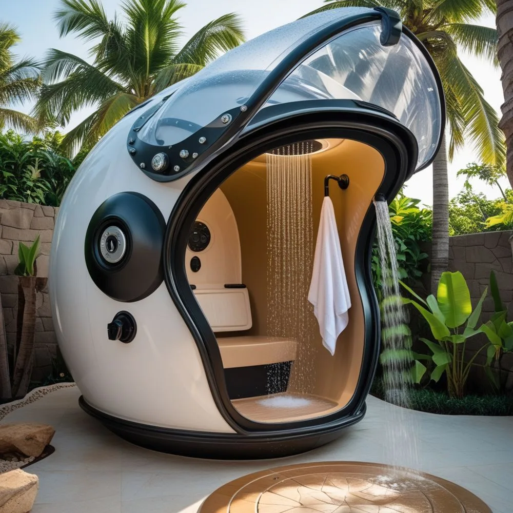 Helmet Outdoor Shower Pod