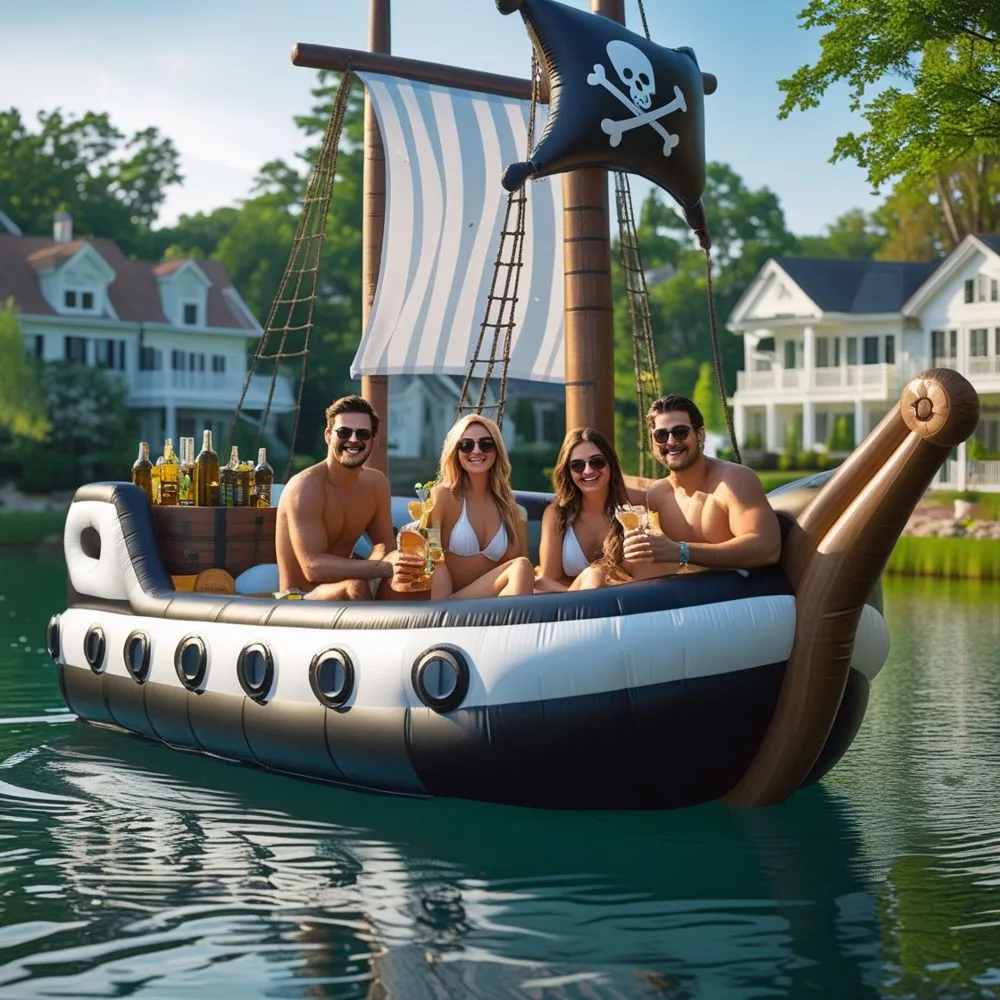 Inflatable Pirate Ship Lake Floats