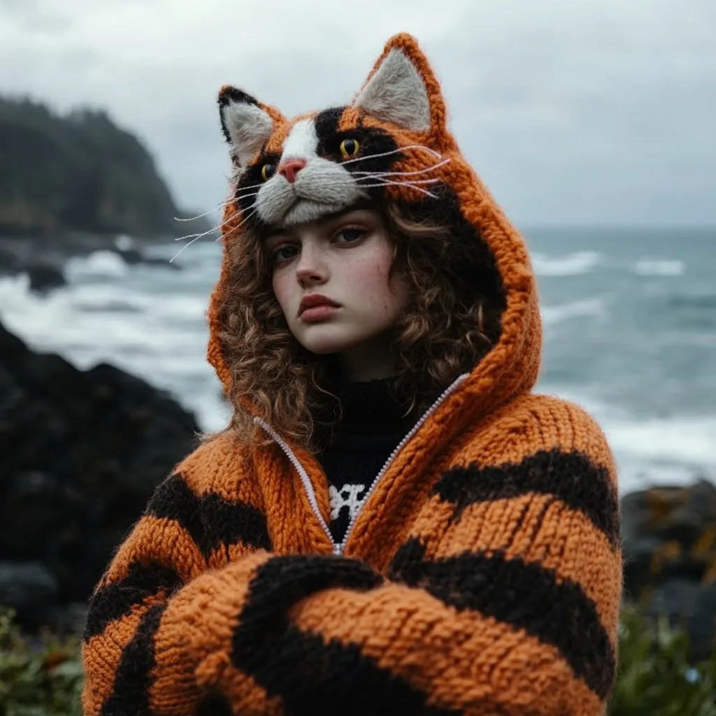 Knitted Cat Inspired Hoodies