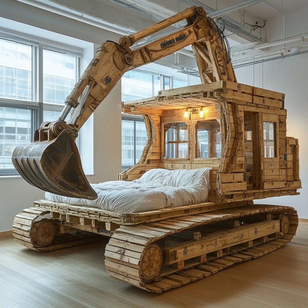Pallet Wood Excavator Bed