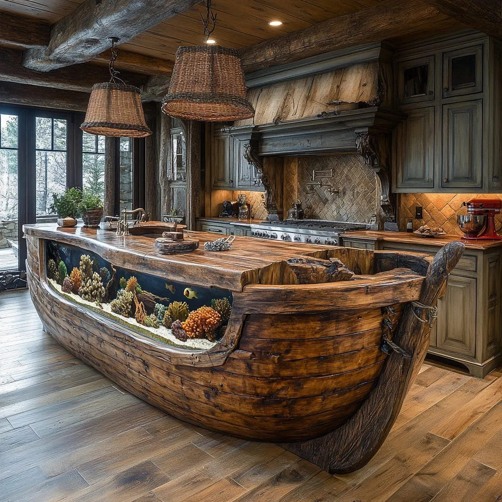 Pirate Ship Aquarium Kitchen Islands