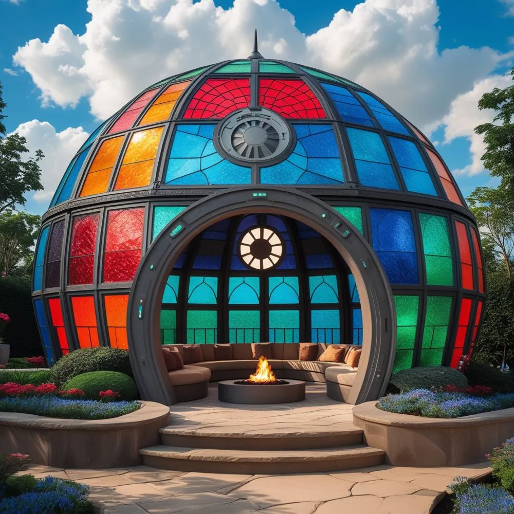 Stained Galss Death Star Gazebos