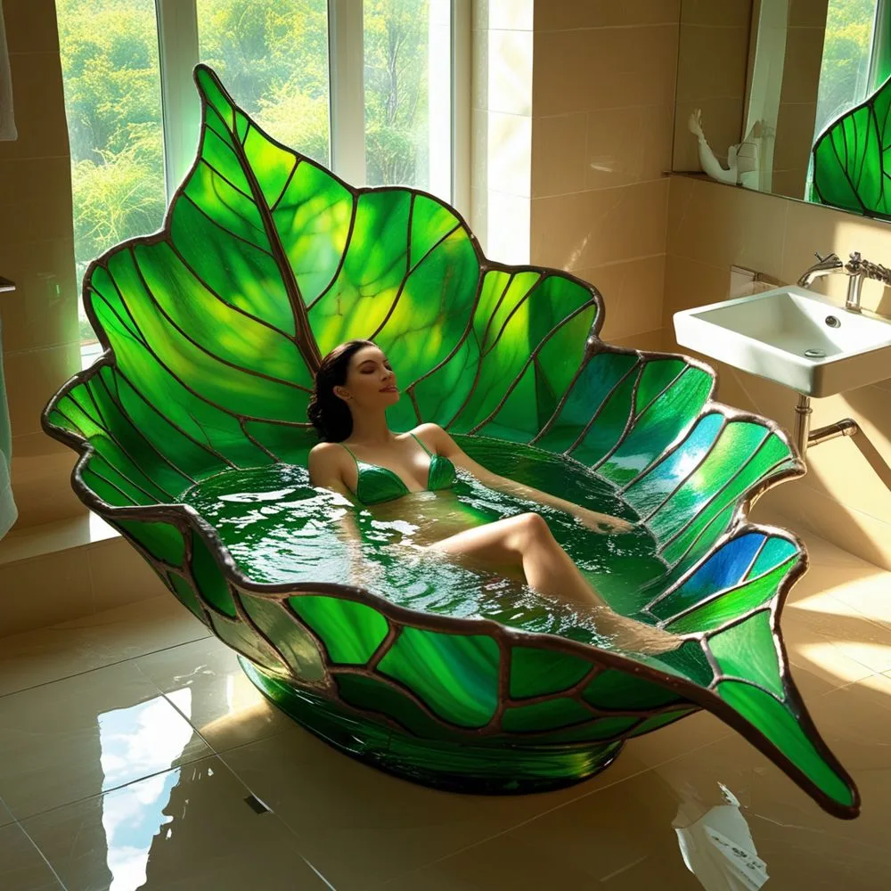 Stained Glass Leaf Bathtubs