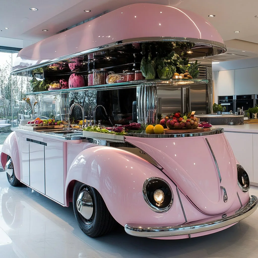 VW Beetle Shaped Kitchen Island