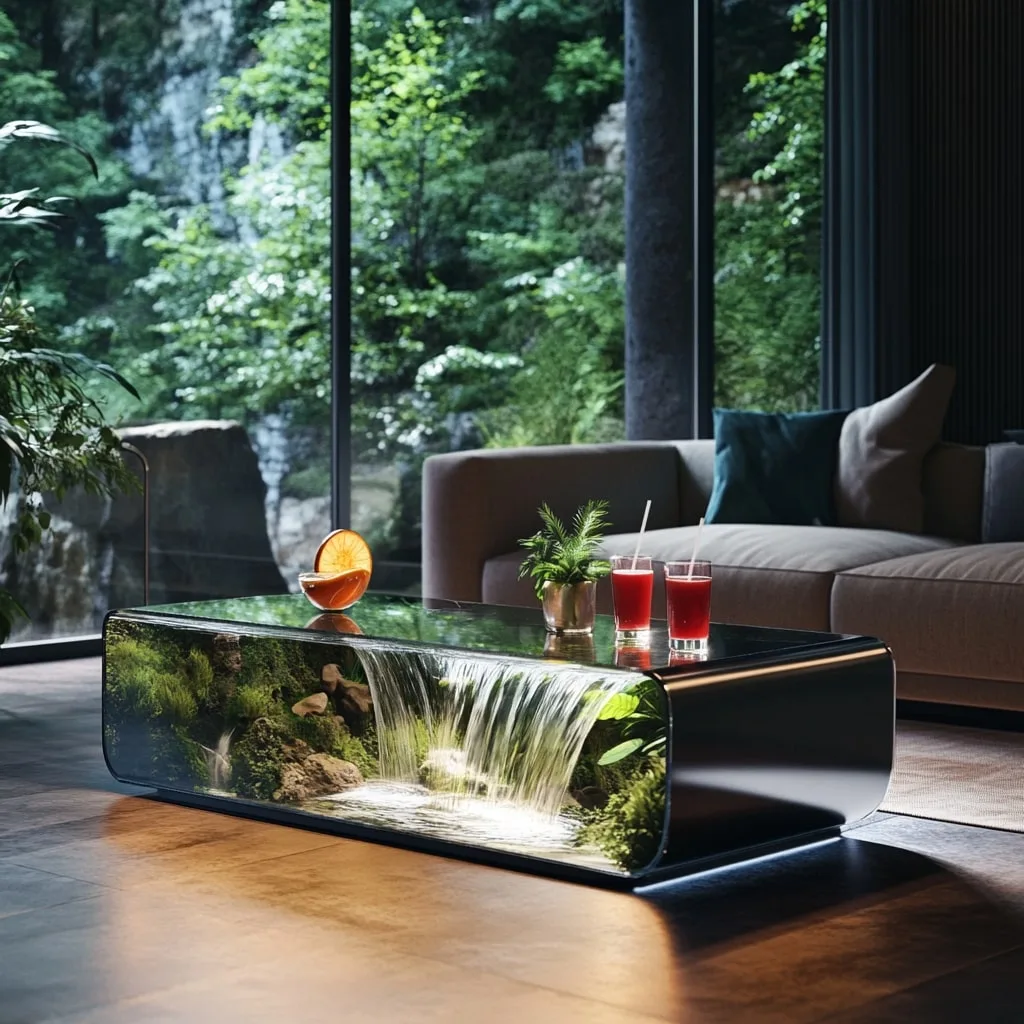 Waterfall Scene Coffee Tables