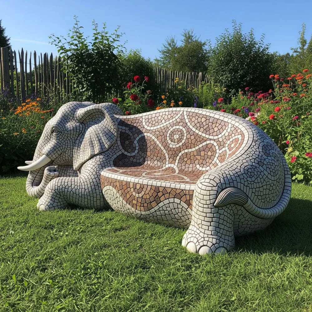 Stone Animal Benches