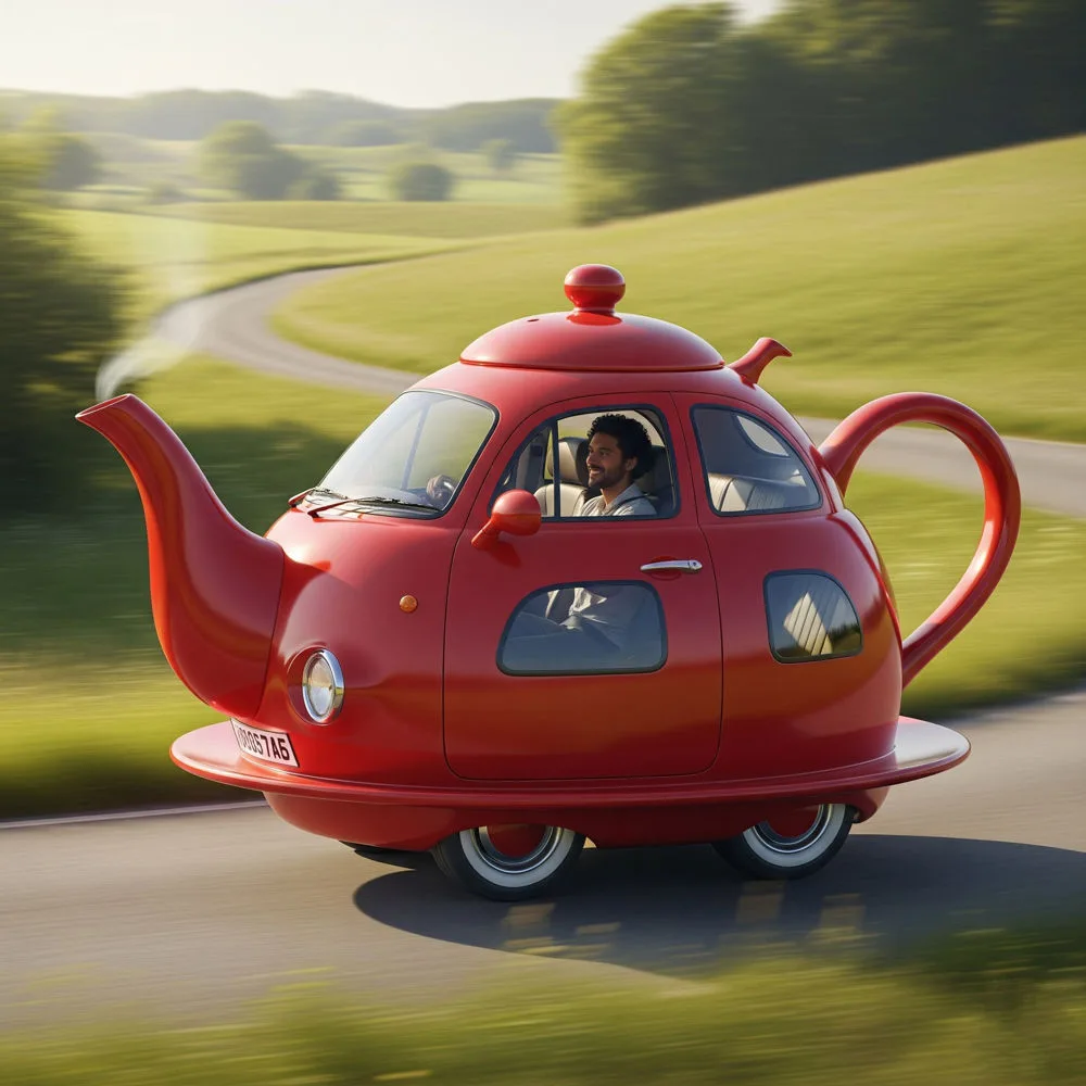 Giant Tea Pot Shaped Car