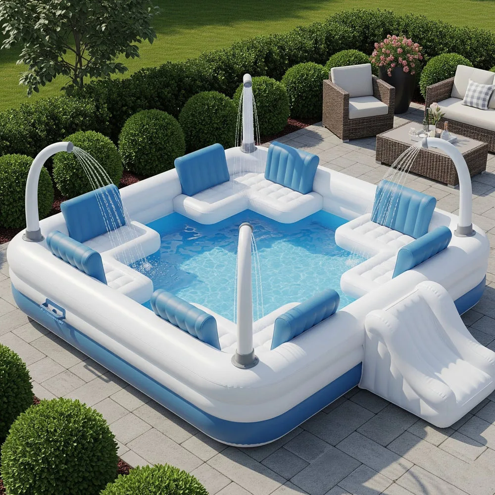 Inflatable Paddling Pools with Built-in Sofas and Sprayers 07