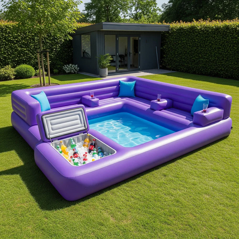 Inflatable Sofa Pools with Built-In Coolers