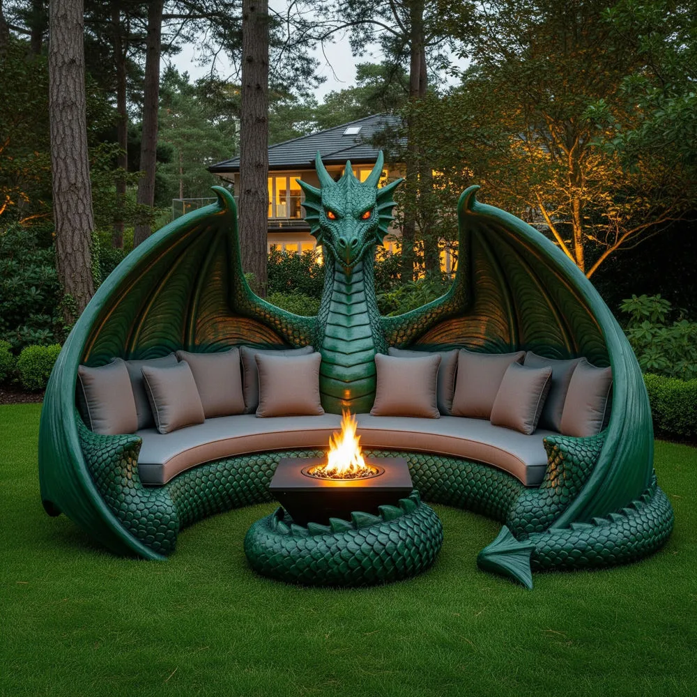 Dragon-Shaped Fire Pit Seating