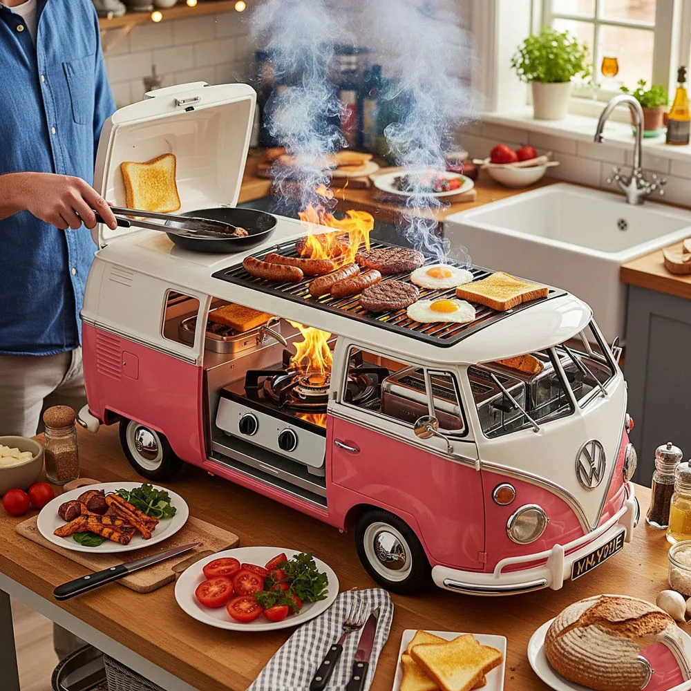 VW Bus Shaped Breakfast Station