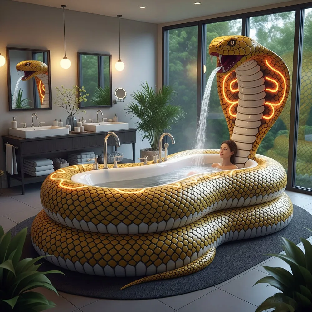 Giant Snake Shaped Bathtubs